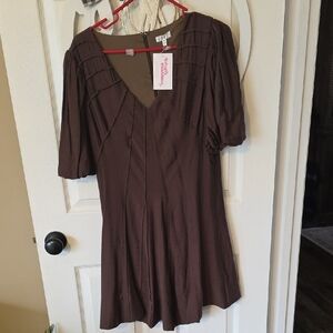 TCEC Deep Brown Mini Dress